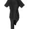 Costum Medical Pe Stil, Negru cu Elastan, Model Andreea - 4XL, 2XL