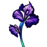 Cumpara ieftin Sticker decorativ, Floare, Mov, 90 cm, 8222ST, Oem