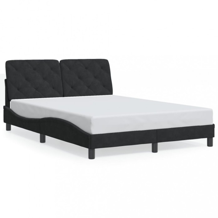 Gossi cadru de pat cu lumini led, negru, 120x200 cm, catifea