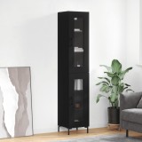 Cumpara ieftin Dulap &icirc;nalt, negru, 34,5x34x180 cm, lemn prelucrat