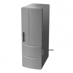 Mini frigider inteligent GadgetMonster HOT &amp;amp;amp; COLD, usb, 2 can-uri 0.33 sau 1 sticla 0.5, gri foto