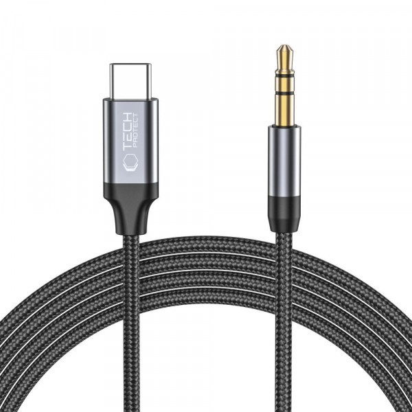 Cablu Audio USB-C - 3.5mm Tech-Protect Ultraboost, 1m, Negru