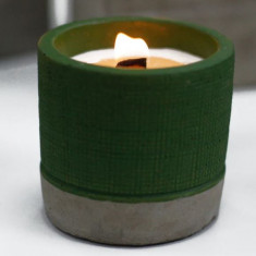 3 x Lumânare de soia cu fitil de lemn – Verde – Mușchi și Ierburi din Irlanda, timp ardere 25 h