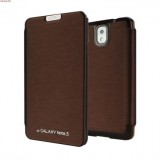 Husa Mercury Techno Flip Samsung Galaxy Note3 N9005 Brown Bliste, Cu clapeta, Piele Ecologica