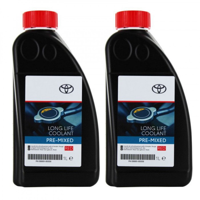 Pachet 2 litri Antigel Toyota Long Life Coolant gata preparat rosu