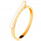 Inel realizat din aur galben de 14K - val alb smălțuit, brațe lucioase - Marime inel: 49