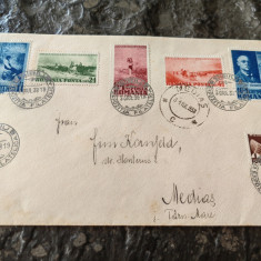 Plic deosebit, seria Grigorescu, 1938, Expozitia Filatelica Sibiu, stamp. Medias
