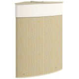 HOMCOM Coș de rufe din bambus 55L, coș triunghiular cu sac detașabil și lavabil, capac, m&acirc;ner, 35x35x60cm, natural | Aosom Romania