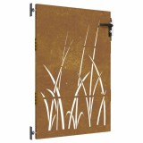 Cumpara ieftin Poarta pentru gradina, 85x125 cm, otel corten, model iarba