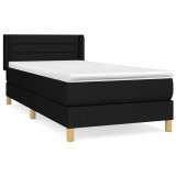 Cumpara ieftin Pat box spring cu saltea, negru, 80x200 cm, textil