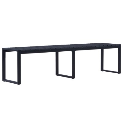 vidaXL Bancă de grădină, negru, 180 cm, placă PS foto