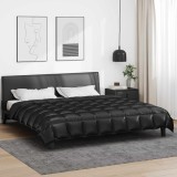 vidaXL Duvet de iarnă Negru 220 x 260 cm Satin și Microfibra 42025858
