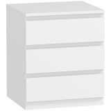 HOMCOM Comodă 3 sertare cu &icirc;nchidere silențioasă Comodă pentru living Birou Stil modern 45x40x52,8 cm Alb | Aosom Romania