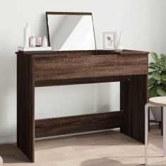 vidaXL Masă de toaletă cu oglindă, stejar maro, 100x45x76 cm 840701
