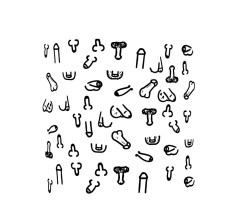 Set 10 buc Suport patrat de Pahar cu Penis