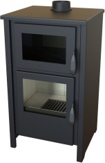Soba pe lemne Thalia Luna C 9,7 kW, 93 cm, design modern