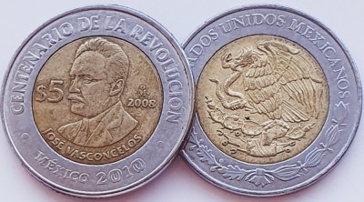 2065 Mexic 5 Pesos Jos&amp;eacute; Vasconcelos km 897 foto
