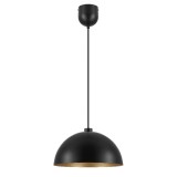 Pendul sfera GoodHome Songor, negru, 1xE27, 60W, cablu reglabil