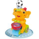 Jucarie distractiva bebe, Elefant cu Minge care leviteaza, sunete si lumini, Galben, EMC ONSHOP&reg;