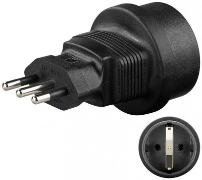 Adaptor priza Schuko - Italian Goobay foto