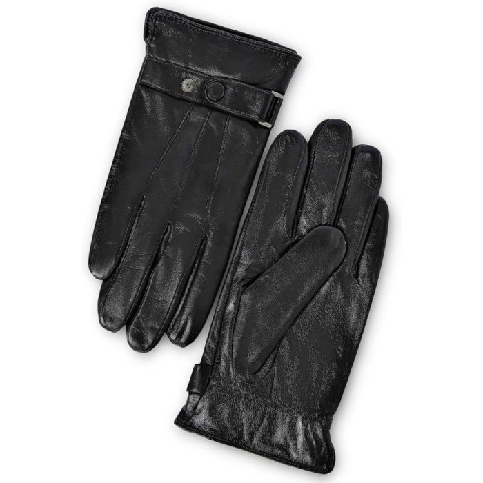 Manusi Barbati Piele Naturala Touchscreen, cu Capsa, Calduroase, Elegante si Captusite - Ideale pentru Condus si Folosirea Smartphone-ului, Negru Luci