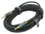 Cablu Jack 3,5mm mufă din ambele părţi 5m - Placare aurit: Cablu audio Jack 3,5mm 5m Aurit
