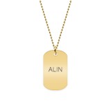 Freedom - Colier din argint 925 placat cu aur galben 24K dog tag personalizat