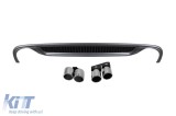 Difuzor tip S-line cu capete cromate potrivit pentru bara spate standard pentru Audi A4 sedan 2012-2015 -oo--oo- Performance AutoTuning