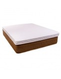 Topper saltea 90x190 spuma 10cm, fermitate medie spre tare, spuma poliuretanica, husa fixa matlasata, microfibra, Saltsib, 10 cm