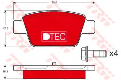 Set placute frana,frana disc FIAT STILO Multi Wagon (192) (2003 - 2008) TRW GDB1485DTE foto