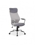 Scaun directorial SL Q319, suport lombar, tapiterie stofa, mecanism balans, cadru cromat, 100 kg, gri