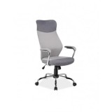 Scaun directorial SL Q319, suport lombar, tapiterie stofa, mecanism balans, cadru cromat, 100 kg, gri