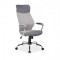 Scaun directorial SL Q319, suport lombar, tapiterie stofa, mecanism balans, cadru cromat, 100 kg, gri