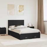 vidaXL Cadru de pat cu headboard Negru 120 x 190 cm Lemn compozit 3409668