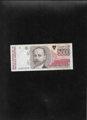 Rar! Argentina 5000 5.000 australes 1989(91) seria44089515 foto