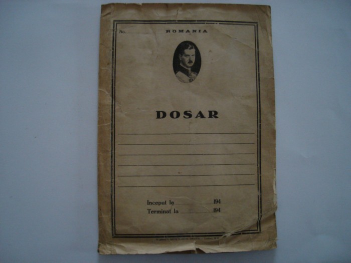 Dosar cu portretul lui Carol al II-lea din 1940