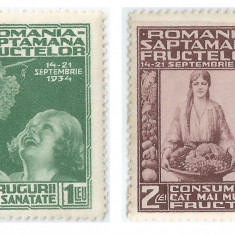 România, LP 109/1934, Expozitia fructelor, MNH