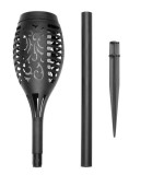 Tortă Solară LED Efect Flacără, Negru - Lampă Solară Grădină, 12 LED, Autonomie 10h, Rezistentă Intemperii, Decor Exterior