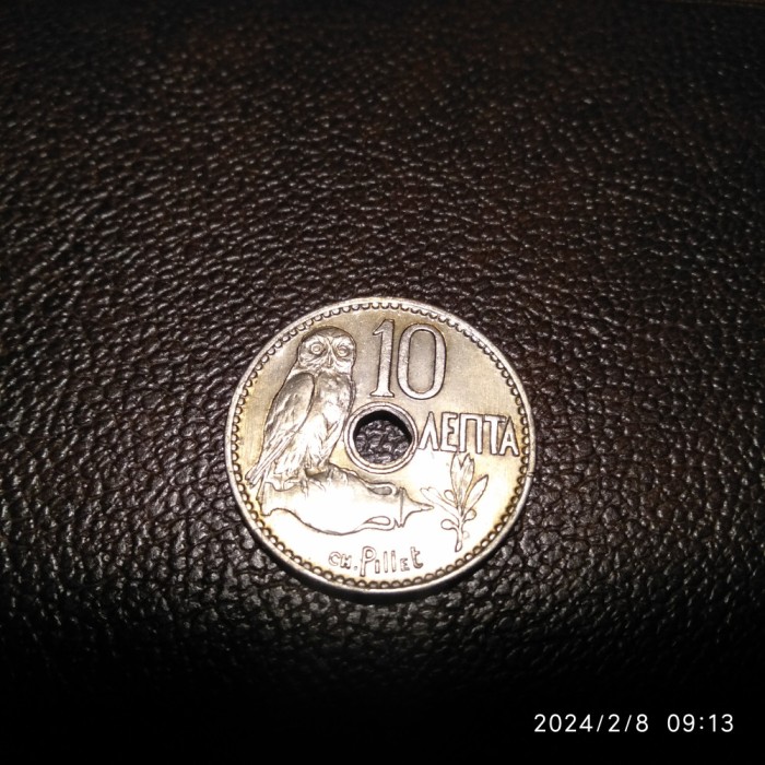 -Y- MONEDA GRECIA 10 LEPTA 1912 XF