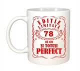 Cana alba personalizata, Editie Limitata 78 ani, INOVATIX&reg;. 330ml