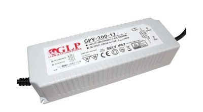 GLP GPV-200-12, sursă de alimentare GLP seria GPV 12V/16A, CV, fără PFC, carcasă din plastic IP67 foto