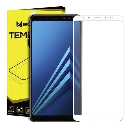 Folie sticla pentru Samsung Galaxy A8 2018, Full Glue, 4D, Alb