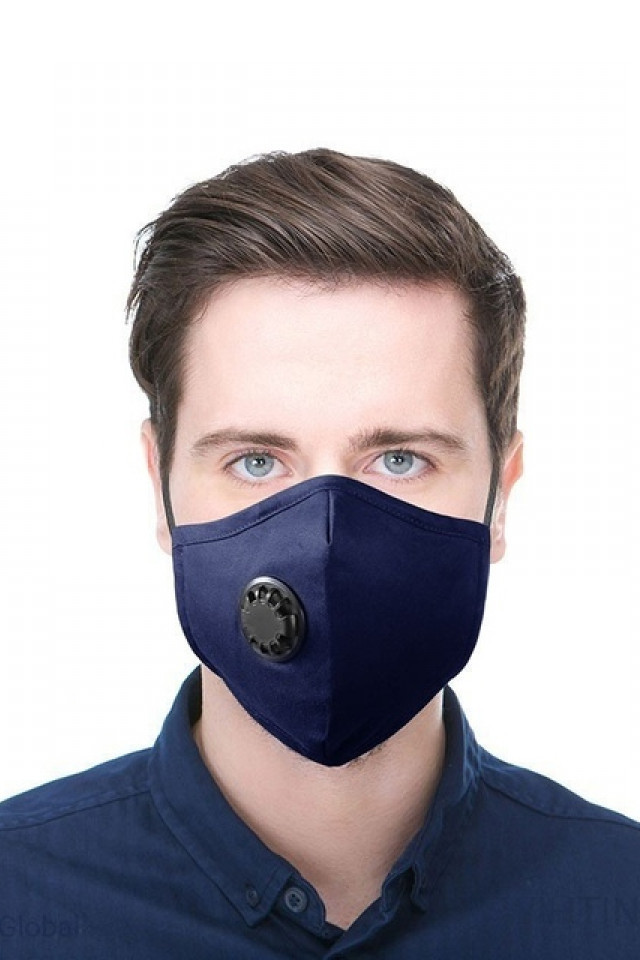 Masca de Protectie Praf Anti Ceata PM2.5 Breathing Valve Reutilizabila  Filtru, Bleumarin | Okazii.ro