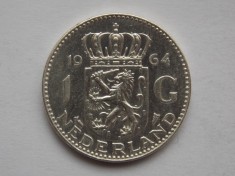 1 GULDEN 1964 OLANDA-argint foto