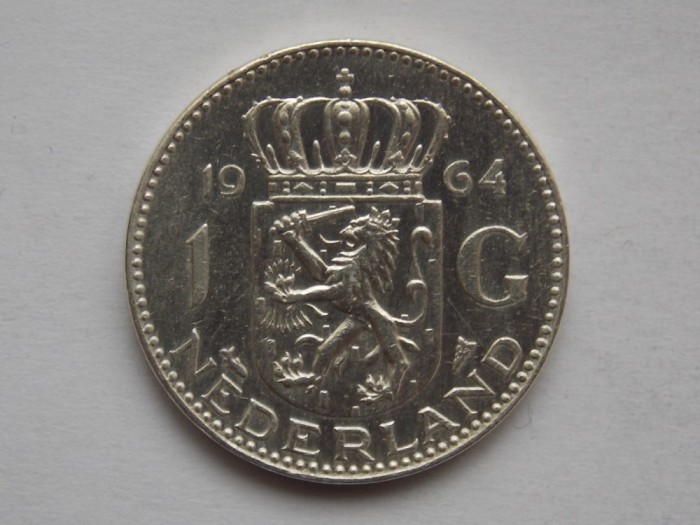 1 GULDEN 1964 OLANDA-argint