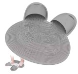 Covoras pentru dus, pentru masaj si curatare picioare, tip iepuras, din silicon, dimensiuni 45x45 cm, gri
