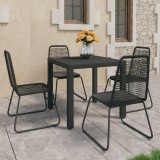 vidaXL Set mobilier de grădină, 5 piese, negru, ratan PVC 3060119