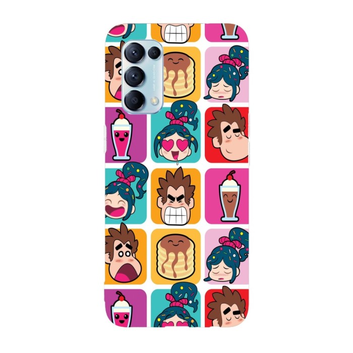 Husa compatibila cu Oppo A72, Viceversa, model Ralph break the internet pattern, Silicon, TPU