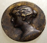 1.063 MEDALION MINIATURA CAP DE FEMEIE ART NOUVEAU
