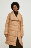 Answear Lab geaca femei, culoarea maro, de iarna, oversize